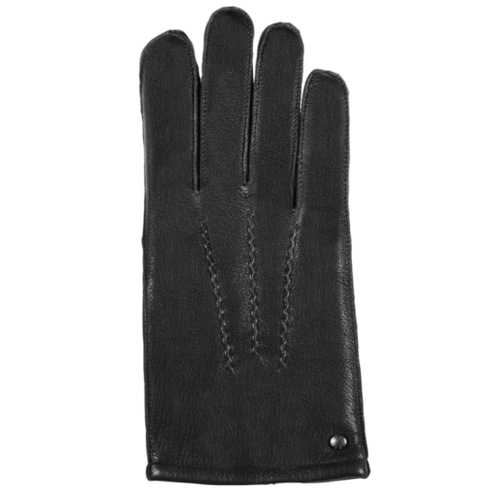 Men's Leather Gloves with Micro Fur Lining - Isotoner