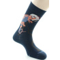 Navy Cotton Chameleon Socks Made in France - Dagobert