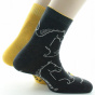 Reversible Horse Socks Anthracite & Yellow Made in France - Dagobert