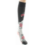 Women's Knee-High Combed Flower Socks Made in France - Berthe