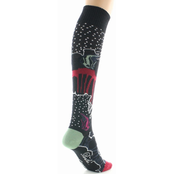 Women's Combed High Socks with Fish Pattern Made in France - Berthe