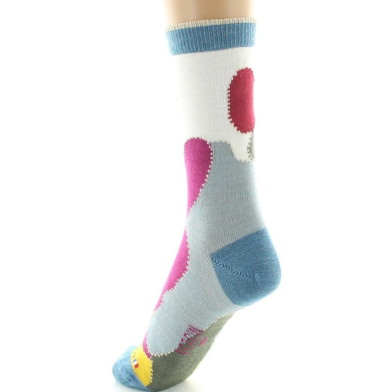 Chaussettes Femme Laine Peignée Patchwork Multicolore - Perrin