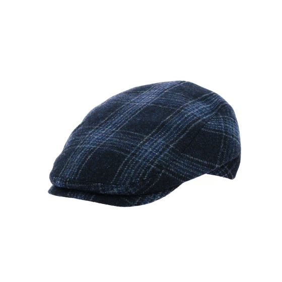 Blue wool and cashmere flat coventry cap