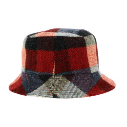 Reversible plaid bucket hat
