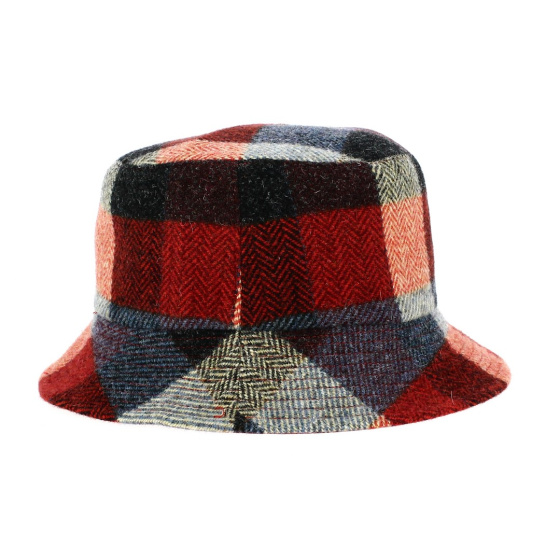 Reversible plaid bucket hat