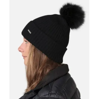 Black Kenzie Pom Pom Beanie - Barts Reference: 20886| Traclet Hat Shop