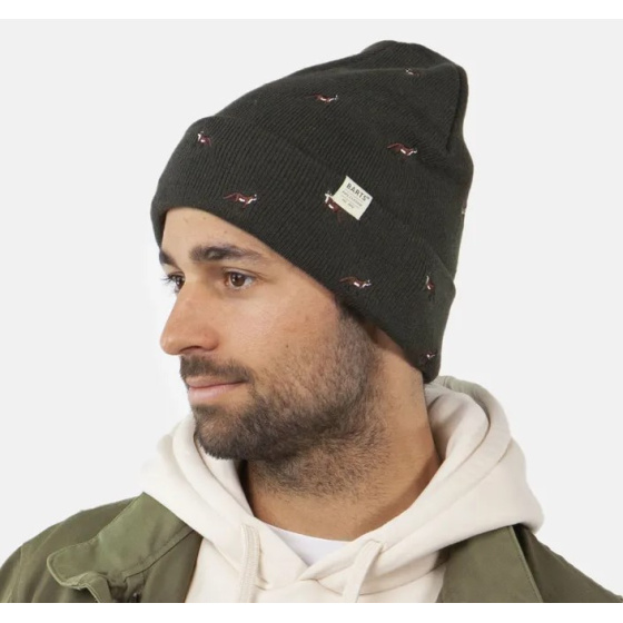 Vinson Short Beanie with Fox Embroidery khaki - Barts