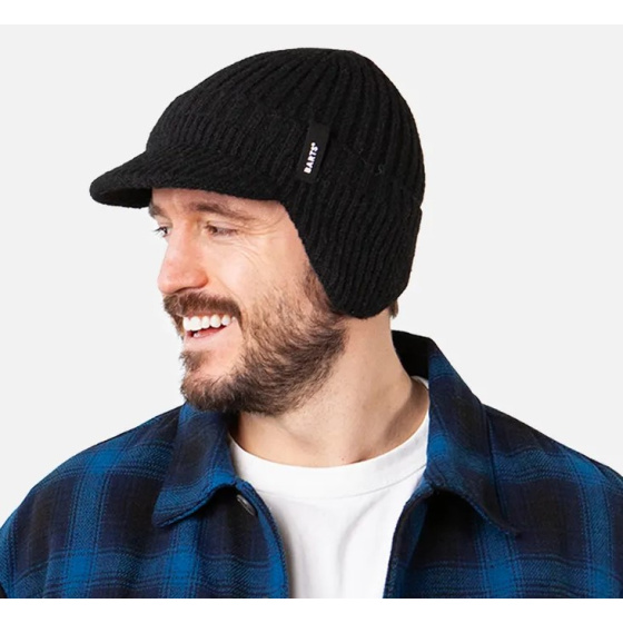 Bonnet Casquette Duncin Cache-Oreilles Noir - Barts