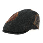 Grey daffy patch flat cap