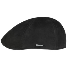 Allen Black Leather Duck Bill Cap - Stetson