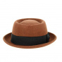 Darron Caramel Wool Porkpie Hat - Bailey
