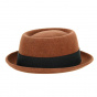 Darron Caramel Wool Porkpie Hat - Bailey