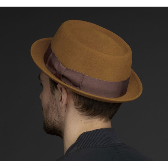 Darron Caramel Wool Porkpie Hat - Bailey