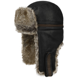 Black Leather Yorkshire Trapper Hat - Stetson