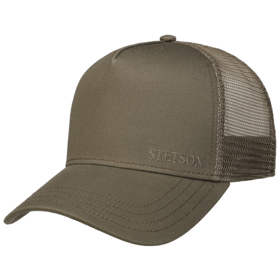Casquette Baseball Trucker Coton Olive - Stetson