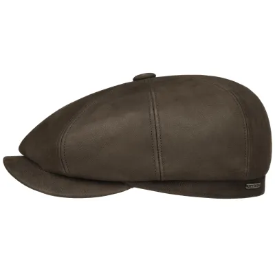 Brown Leather Hatteras Castle Cap - Stetson Reference: 20964| Chapellerie Traclet