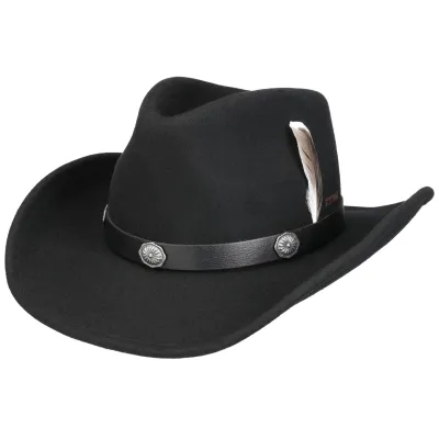 Chapeau Western Escomb Woolfelt Noir - Stetson