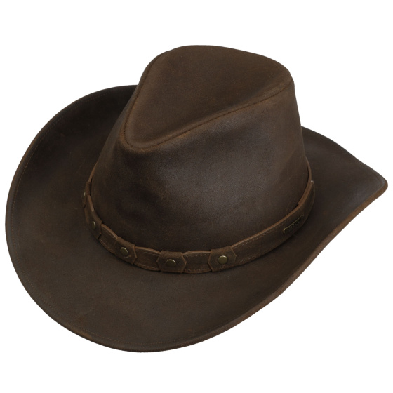 Stetson Brown Leather Western Newton Hat