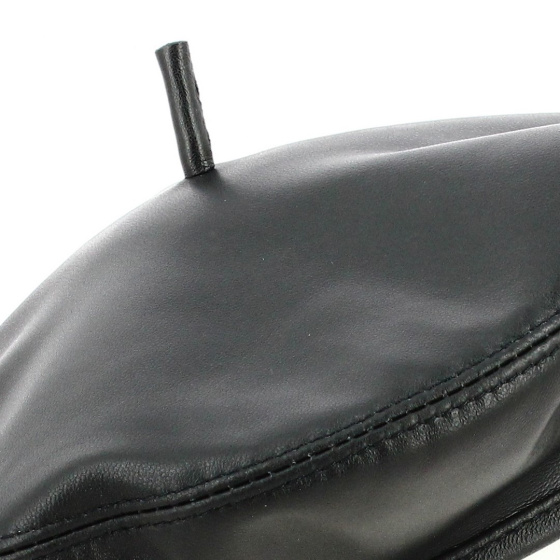 Black Leather Barascon Basque Beret Black Leather Barascon Basque Beret