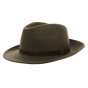 Olive fedora hat made in France with ear flaps