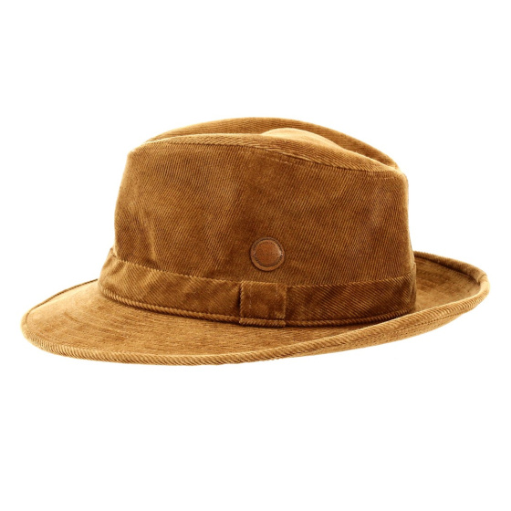 Chapeau trilby Gabin velours Crambes beige - Made in France Chapeau trilby Gabin velours Crambes beige - Made in France