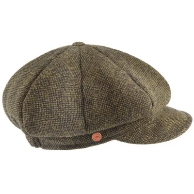 Gavroche Coco Tweed Olive Newsboy Cap Reference: 21008| Chapellerie Traclet