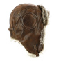 Brown vintage faux leather ushanka