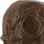 Brown vintage faux leather ushanka