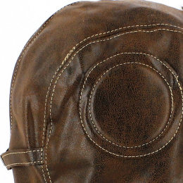 Brown vintage faux leather ushanka