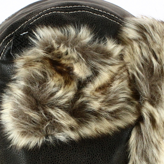 Brown vintage faux leather ushanka Miribel Brown vintage faux leather ushanka Miribel