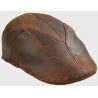 Casquette Plate Bruce Cuir Marron - Traclet