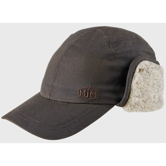 Brown Waxed Cotton Ear Flap Cap - Mjm