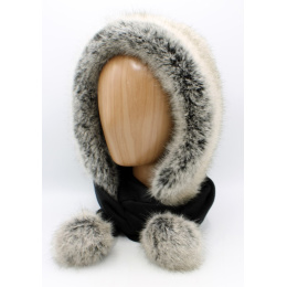 Evora Fleece Hood in Anthracite & Faux Fur - Traclet