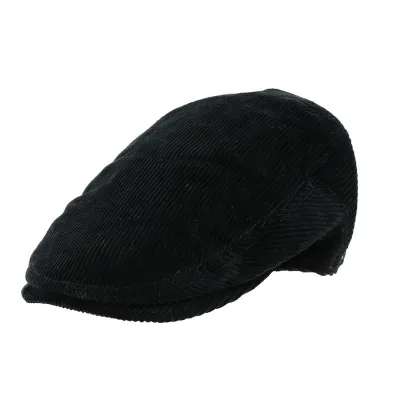 Casquette Plate Justin Velours Noire - Traclet