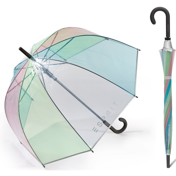 Transparent Multicolor Curved Black Bubble Umbrella - Esprit