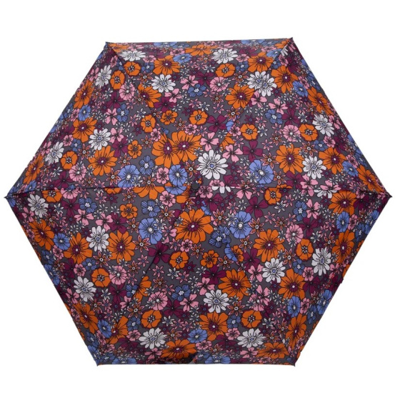 Parapluie Mini Ultra Slim Fleurs seventies - Isotoner