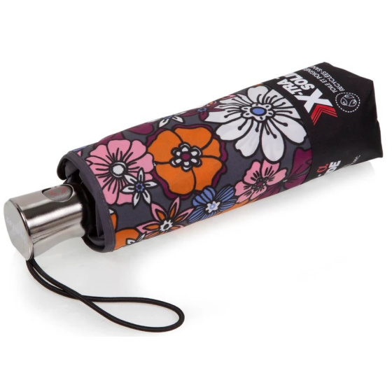 Mini Parapluie X-TRA Solide Automatique Fleurs Seventies - Isotoner Mini Parapluie X-TRA Solide Automatique Fleurs Seventies - Isotoner