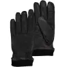 Gant Homme Tactiles Cuir Noir Elastique - Isotoner  Reference : 21067| Chapellerie Traclet
