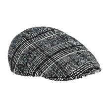 Casquette plate a carreaux noir et blanc