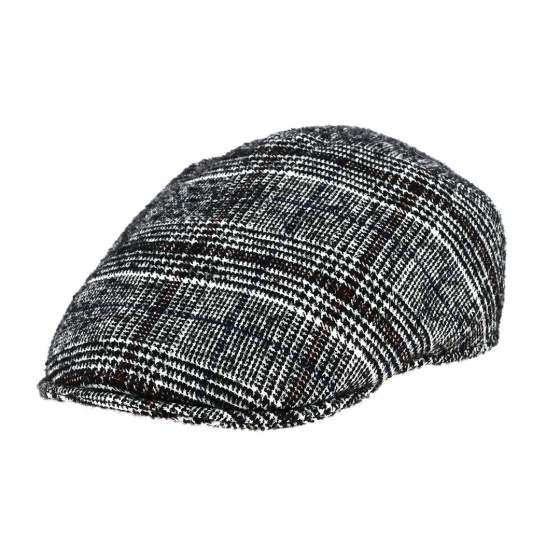Black and white checkered flat cap