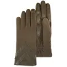 Women's Khaki Recycled Fleece Touchscreen Gloves - Isotoner Reference: 21080| Chapellerie Traclet