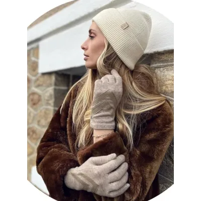 Gants Femme Tactiles Laine Beige - Isotoner