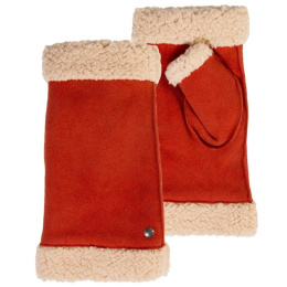 Women's Leather & Faux Fur Mittens - Isotoner