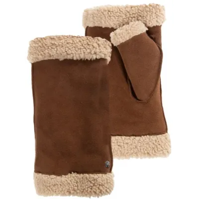 Mitaines Femme Cuir & Fausse Fourrure Cognac - Isotoner