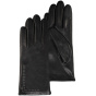 Women's Leather Touch Screen Gloves with Micro Fur Lining Black - Isotoner