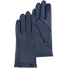 Gants Femme Cuir Doublé Soie Marine Surpiqûres - Isotoner