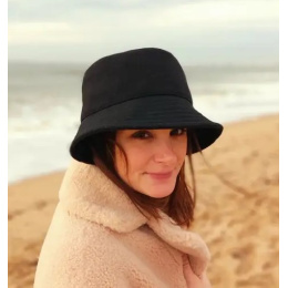 Black Wool Winter Calanque Bucket Hat - Le Chapoté