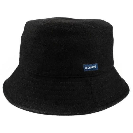 Black Wool Winter Calanque Bucket Hat - Le Chapoté