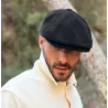 Casquette Plate Nicolas Velours Noire  - Le Chapoté