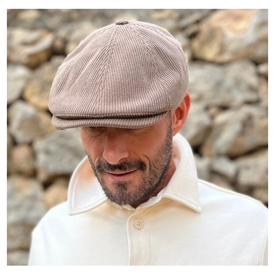 Brown Velvet Flat Cap Nicolas - Le Chapoté